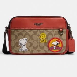 Coach X Peanuts Graham Crossbody In Signature Canvas With Patches